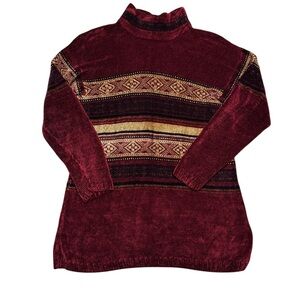 🍷 Rare Vintage C.B. Milligan Burgundy Turtleneck Sweater Women’s L 🧶‎